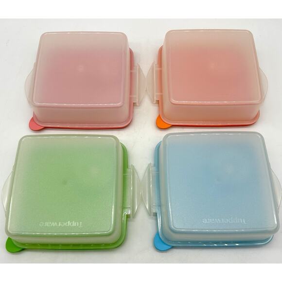 Tupperware CrystalWave Goody Box Set Vented W/ Handle Set Of 4 Never Used - Picture 5 of 14